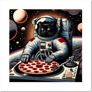 Dj Pizza Cat in Space Posters and Art